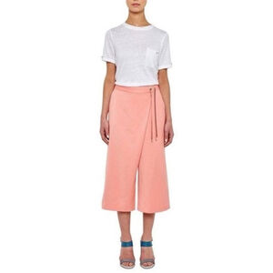 Ted Baker Pink and Peach Buttoned Culottes Asymmetrical Closure Size 0